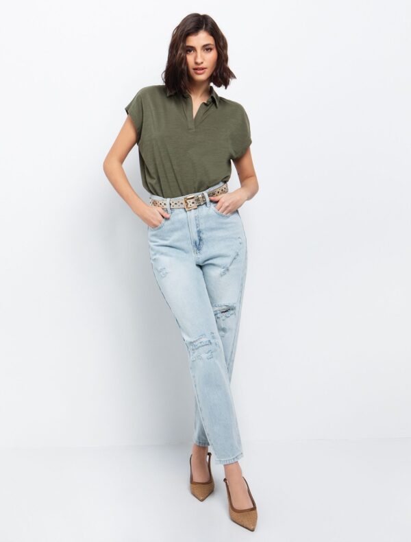 Mom fit jean με φθορές - Image 4
