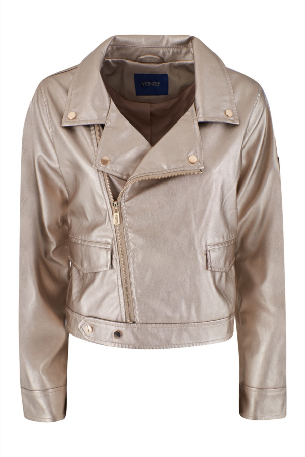 Χρυσό jacket απο δερματίνη - Image 2