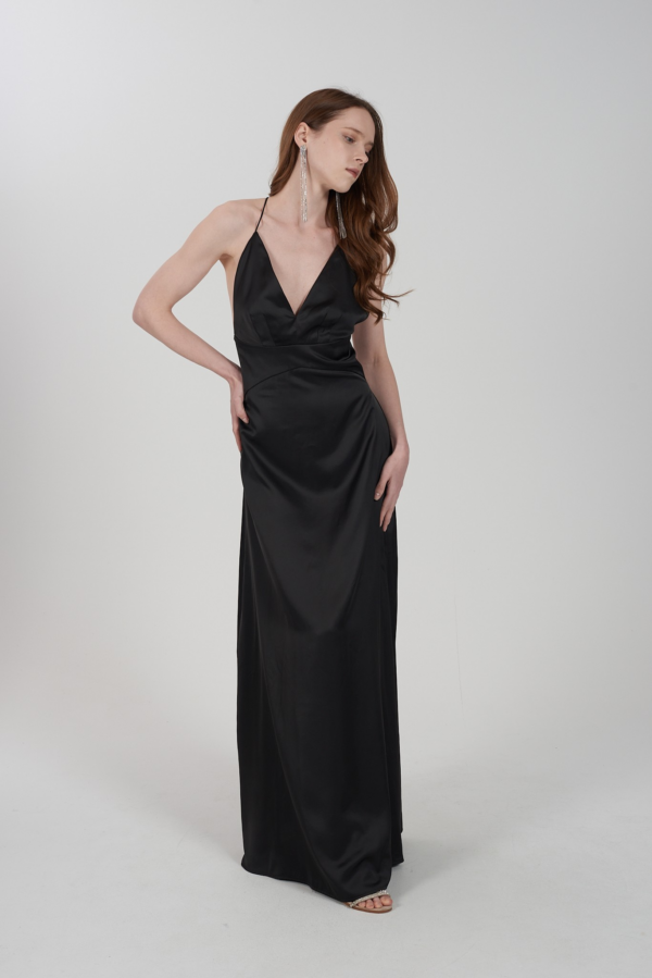 Satin maxi φόρεμα - Image 3