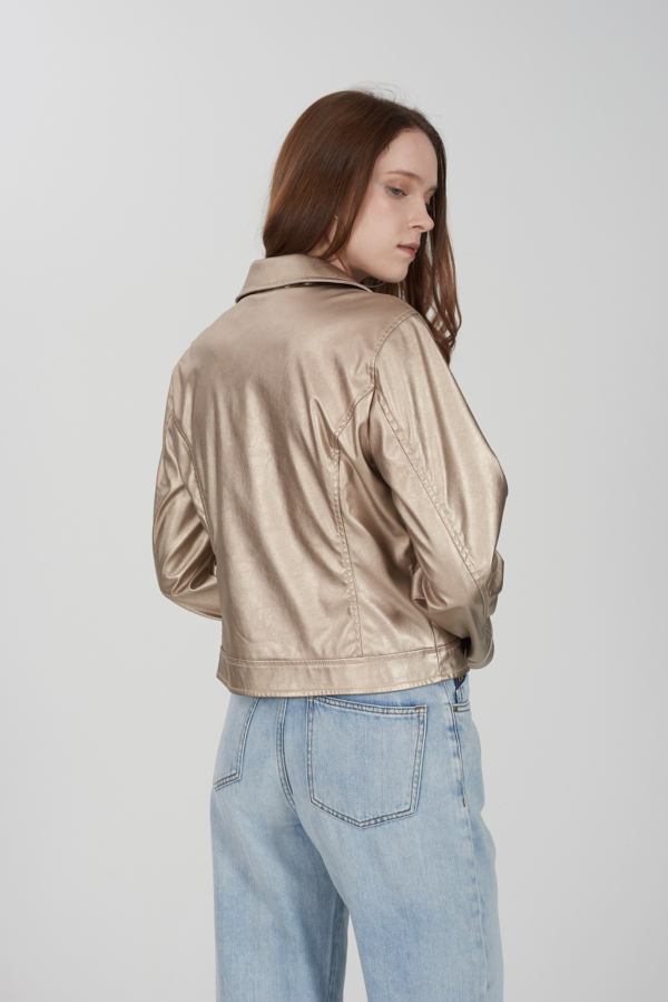 Χρυσό jacket απο δερματίνη - Image 3