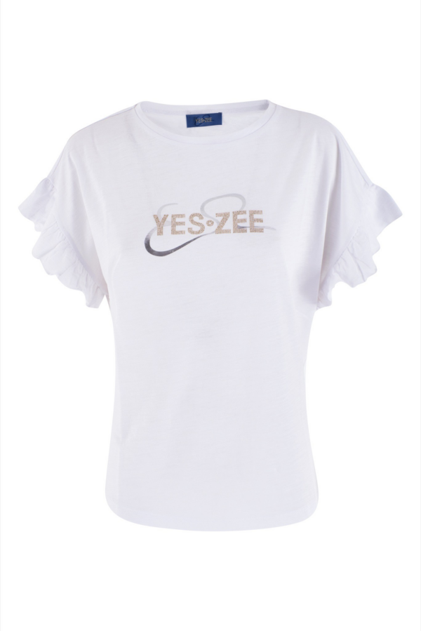 T-shirt με βολάν στο μανίκι - Image 2