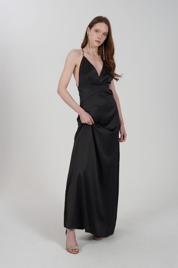 Satin maxi φόρεμα