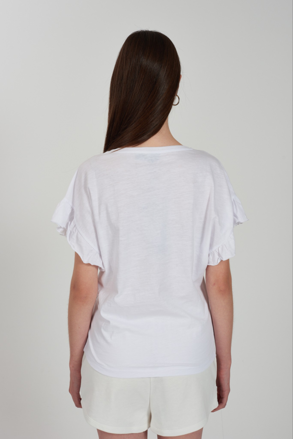 T-shirt με βολάν στο μανίκι - Image 3
