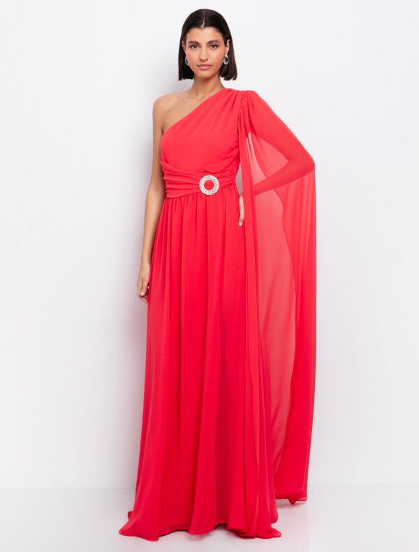 One shoulder maxi φόρεμα