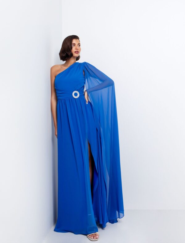 One shoulder φόρεμα με αγκράφα