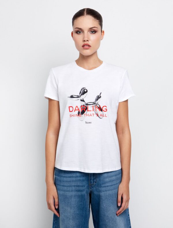 T-shirt με logo & στάμπα