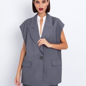 Oversized ριγέ γιλέκο