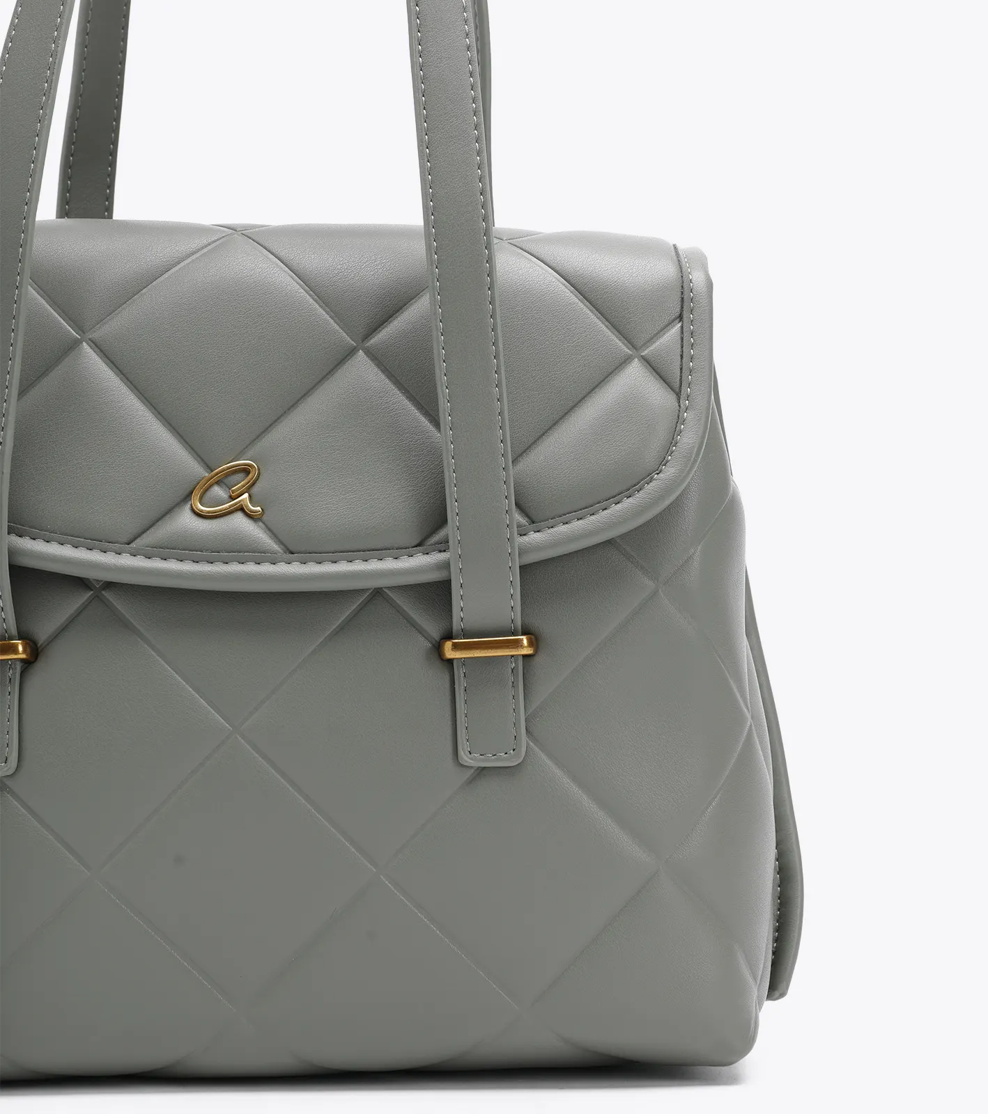 Τσάντα ώμου με τεχνική Debossed καπιτονέ & διπλά χερούλια - Image 3