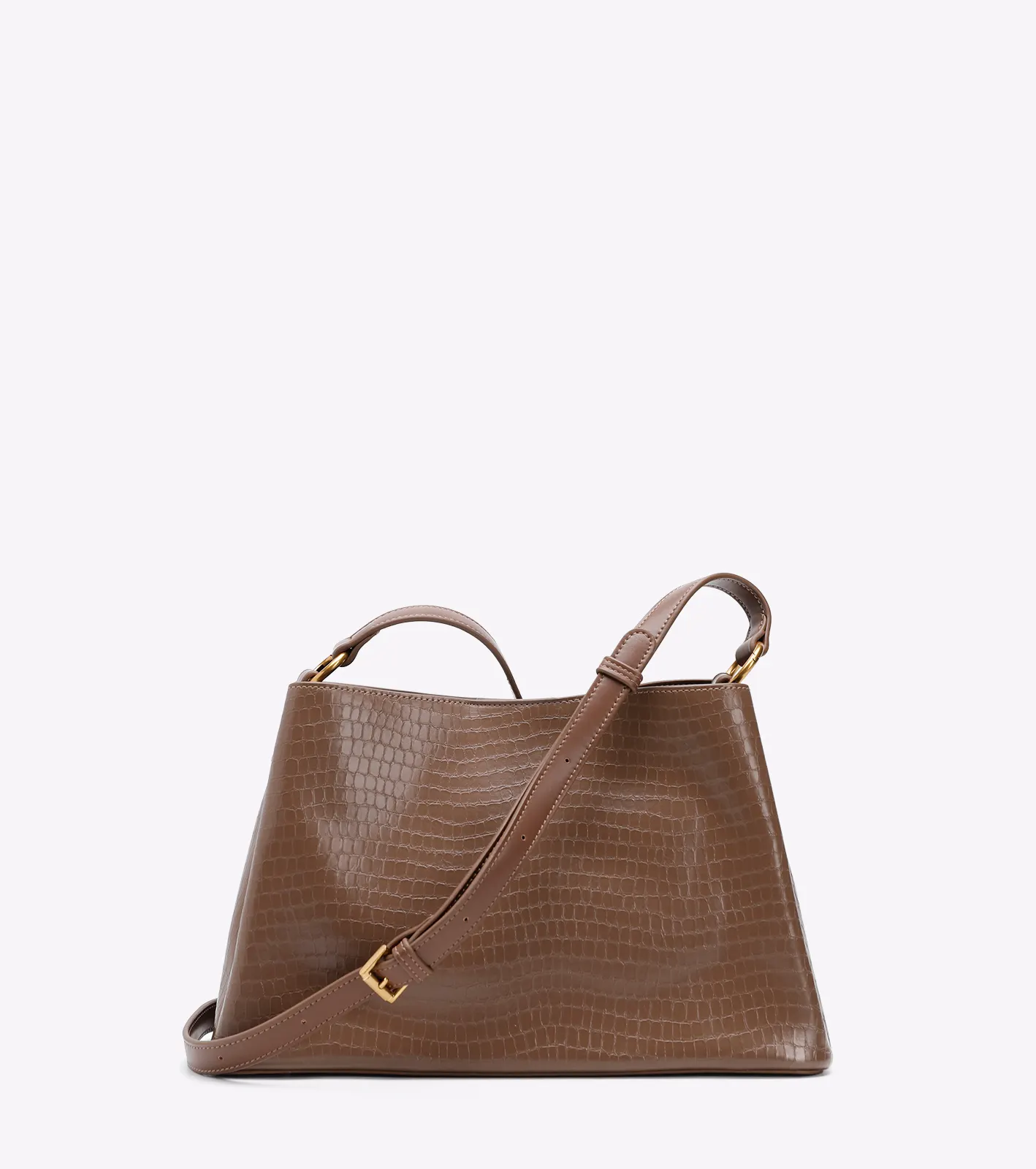 Τσάντα χειρός 3-way κροκό με αποσπώμενο τσαντάκι - Image 6