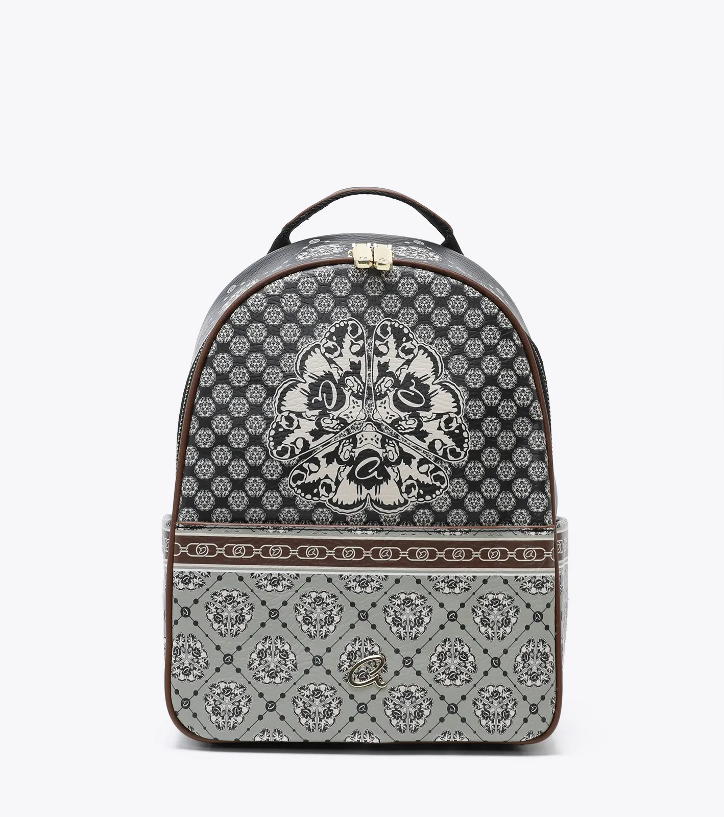 Σακίδιο πλάτης με τύπωμα πεταλούδα & διπλό φερμουάρ