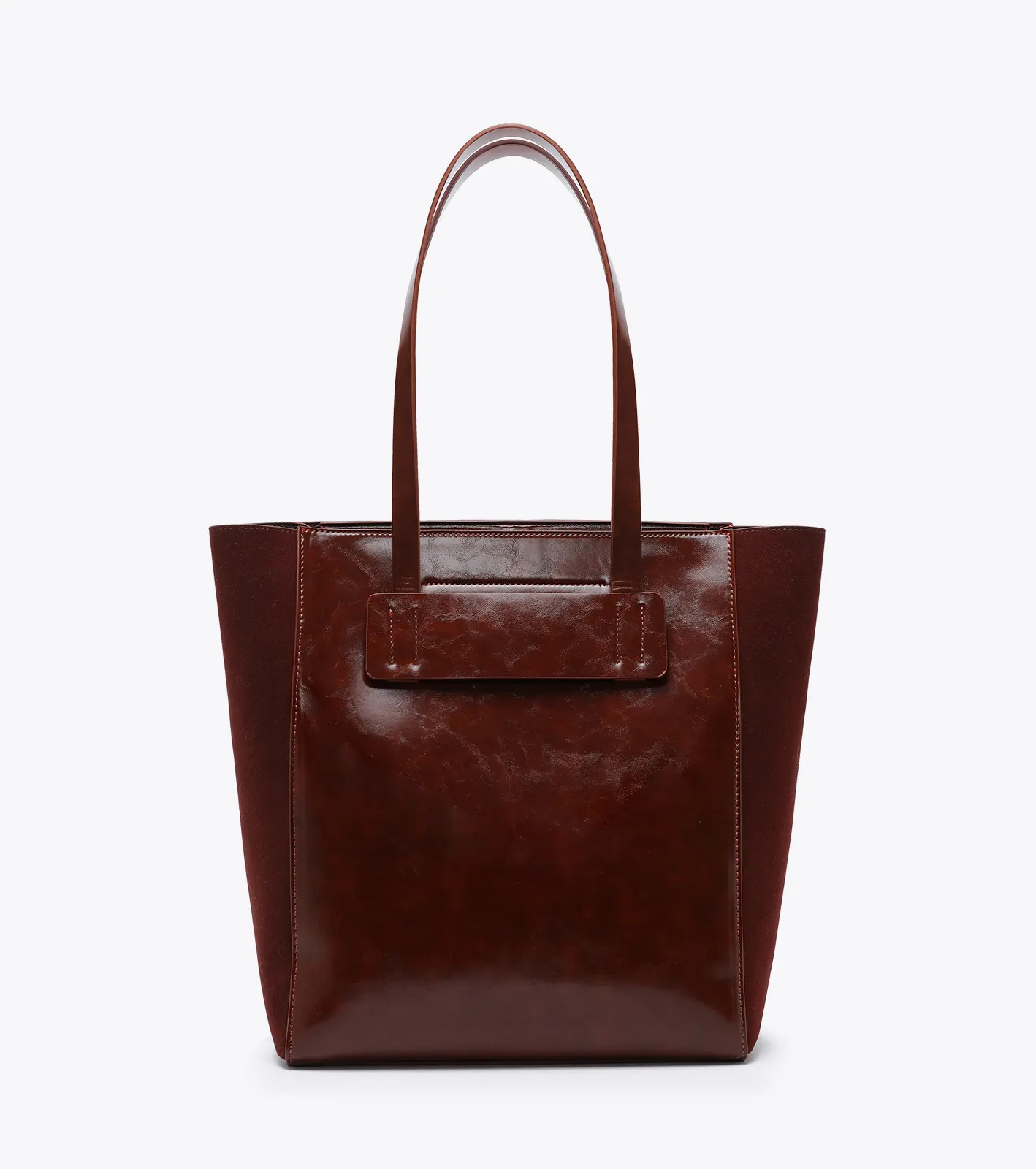 Τσάντα ώμου με διπλά χερούλια & λεπτομέρειες σουέντ - Image 6