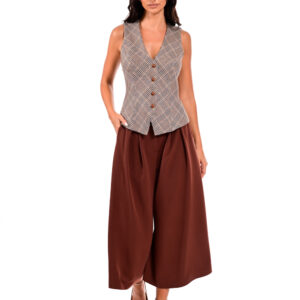 Cropped παντελόνα με πιέτες