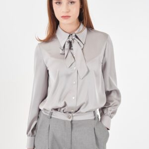 Satin πουκάμισο με γραβατίνι