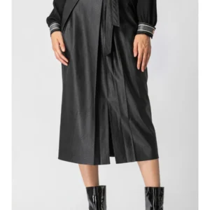 Φούστα eco leather με πιέτες
