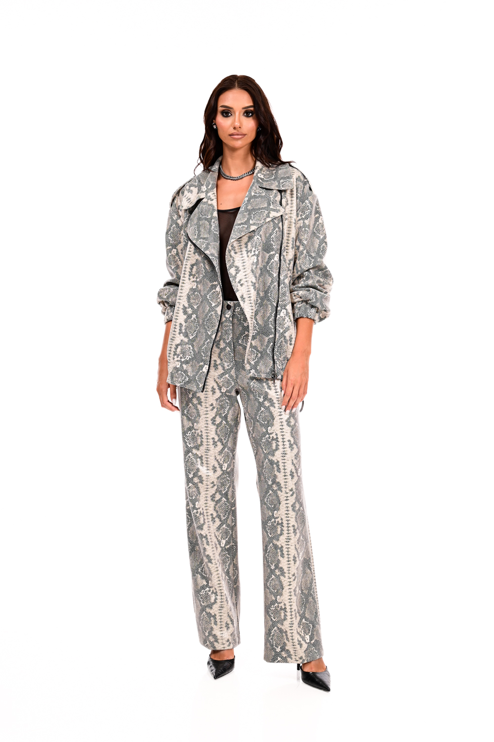 Jacket δερματίνη snake print - Image 4