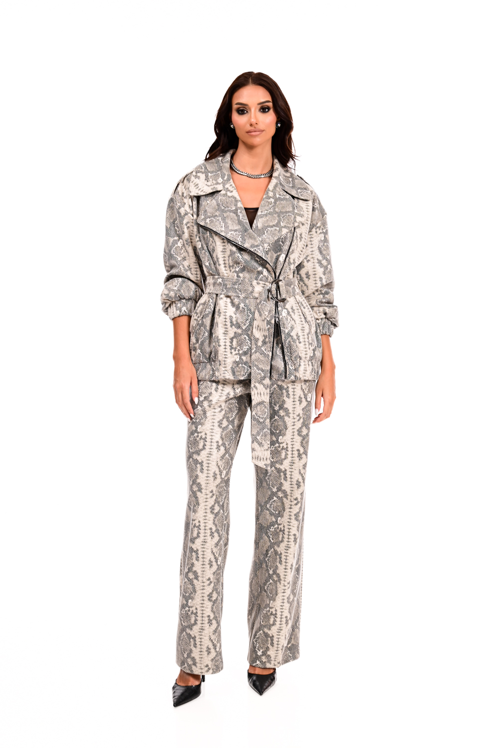 Jacket δερματίνη snake print - Image 3