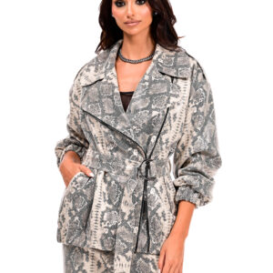 Jacket δερματίνη snake print