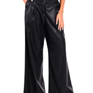 Δερματίνη wide leg παντελόνα