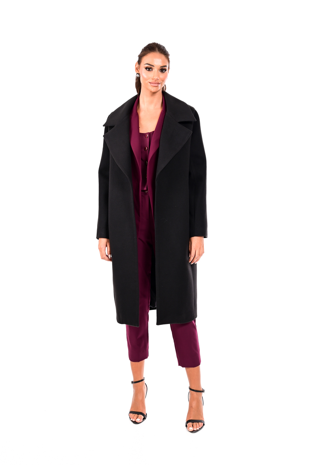 Tailored oversize μαύρο παλτό