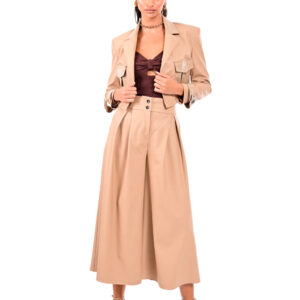 Cropped παντελόνι δερματίνη