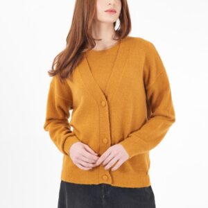 Πλεκτή ζακέτα με ντυμένα κουμπιά