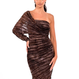 One shoulder midi φόρεμα