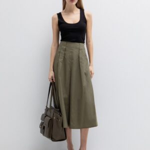 Midi φούστα ποπλίνα