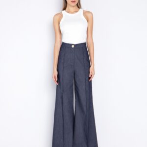 Wide leg παντελόνι σε denim όψη
