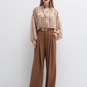 Wide leg παντελόνι με πιέτες