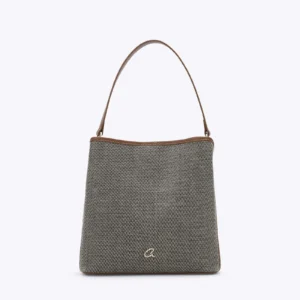 Τσάντα ώμου με όψη ψάθας