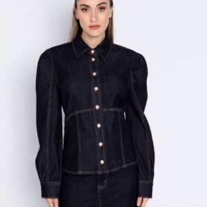 Jean πουκάμισο με puff μανίκι