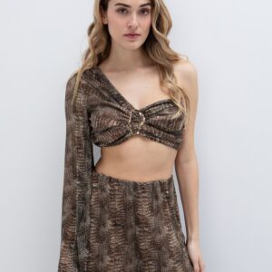 Animal crop top με κρίκο