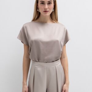 Satin μπλούζα ντραπέ