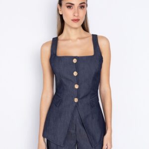 Γιλέκο σε denim όψη