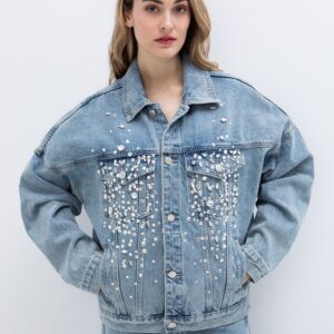 Denim jacket με κρύσταλλα