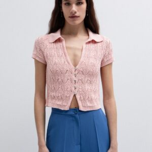 Crochet μπλούζα με γιακά