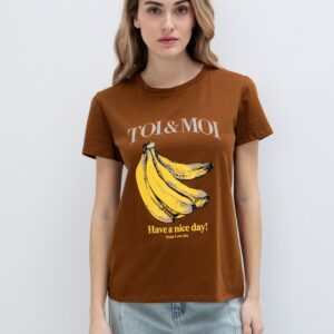 T-shirt με στάμπα μπανάνα