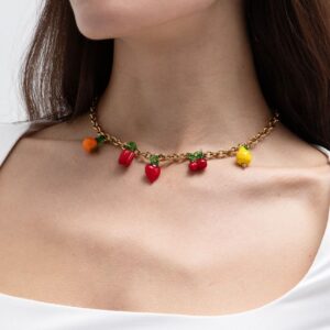 Κολιέ με charms φρούτα