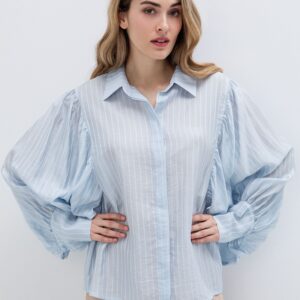 Ριγέ πουκάμισο με puff μανίκι