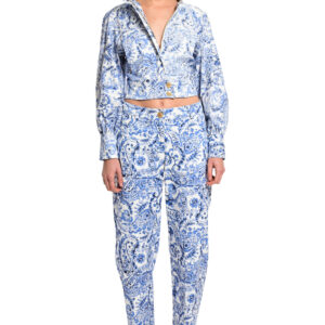 Paisley print barrel pants