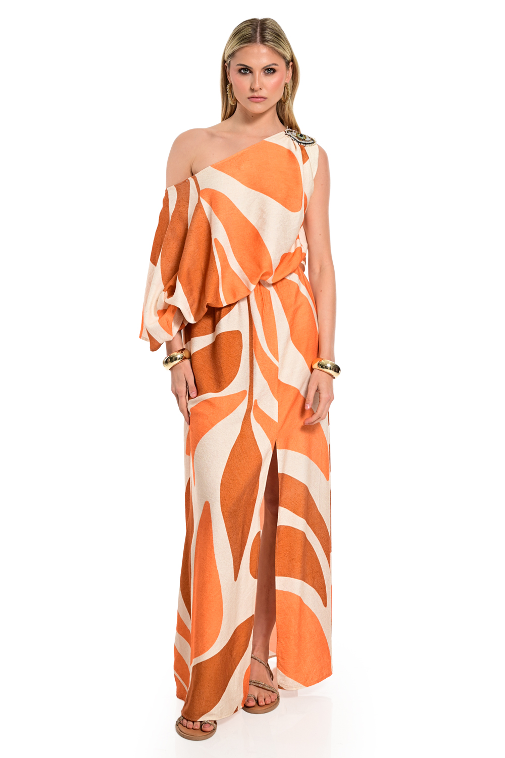 Φόρεμα orange pattern