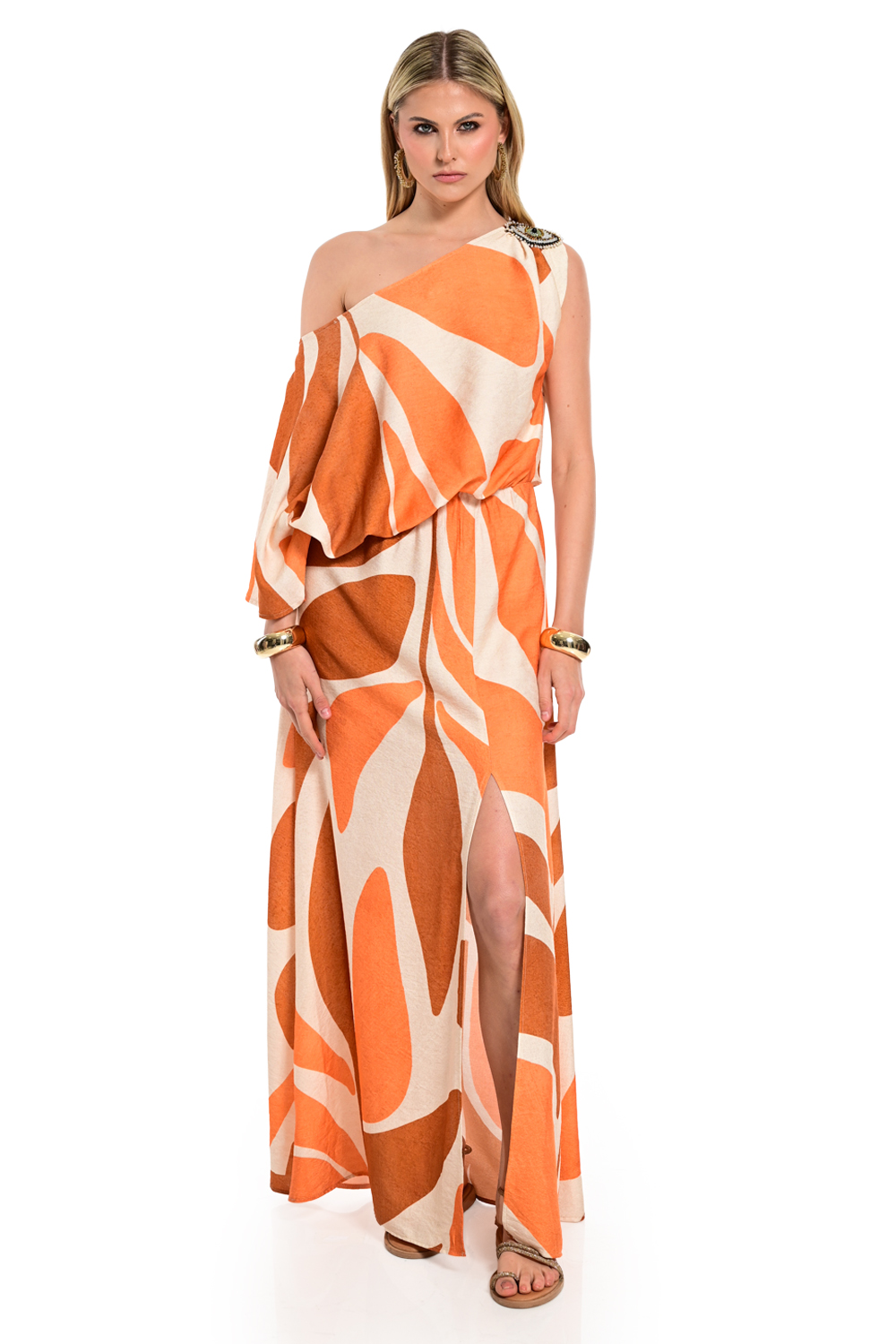 Φόρεμα orange pattern - Image 5
