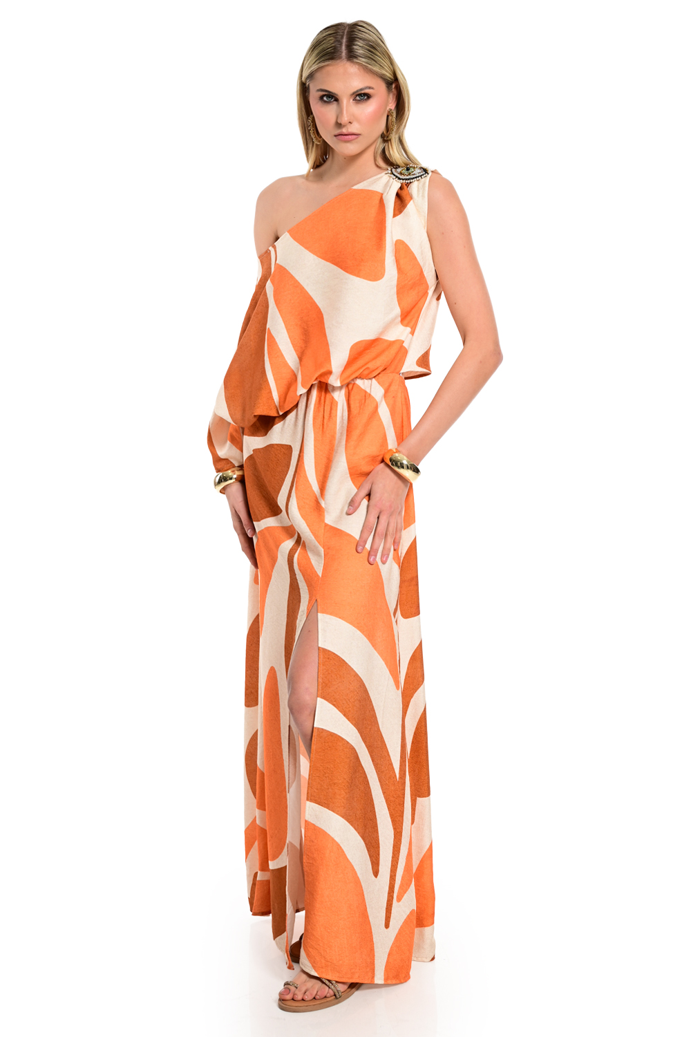 Φόρεμα orange pattern - Image 4
