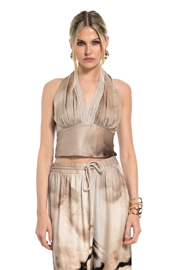 Εμπριμέ halter top Animam Print - Image 5