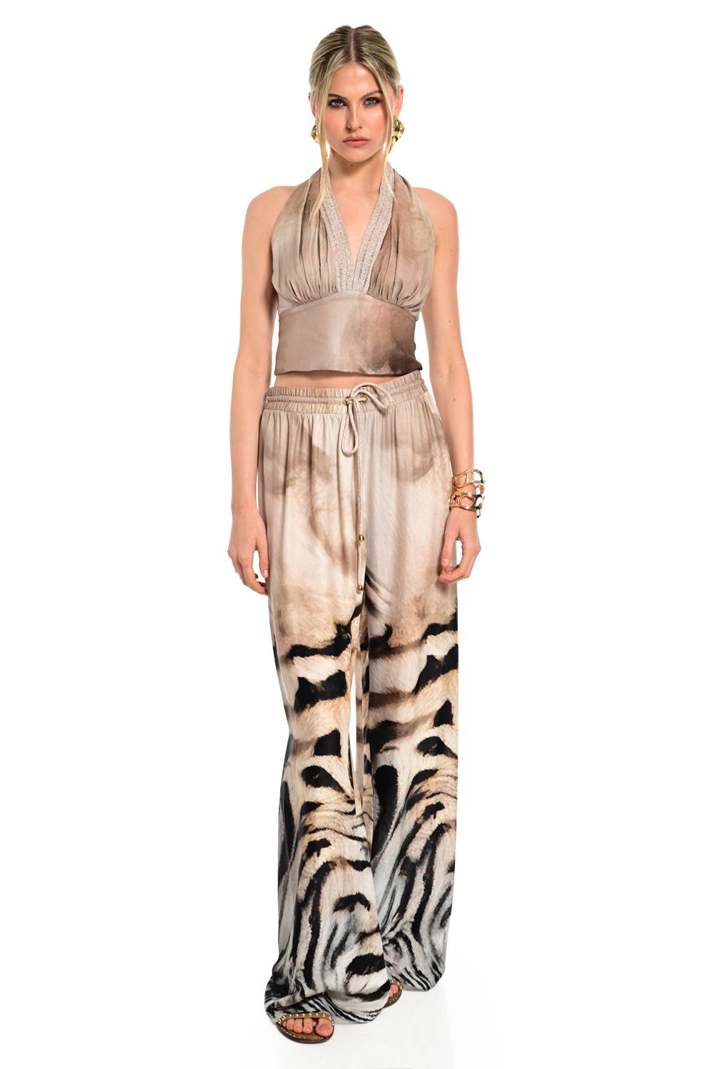 Εμπριμέ halter top Animam Print - Image 4